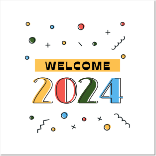 Colorful Welcome 2024 Typography Posters and Art